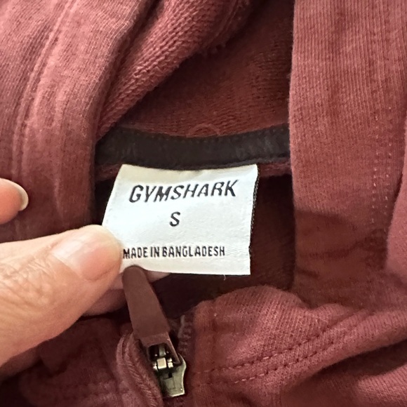 Gymshark Maroon Zip-Up cropped Hoodie size small - Picture 3 of 7